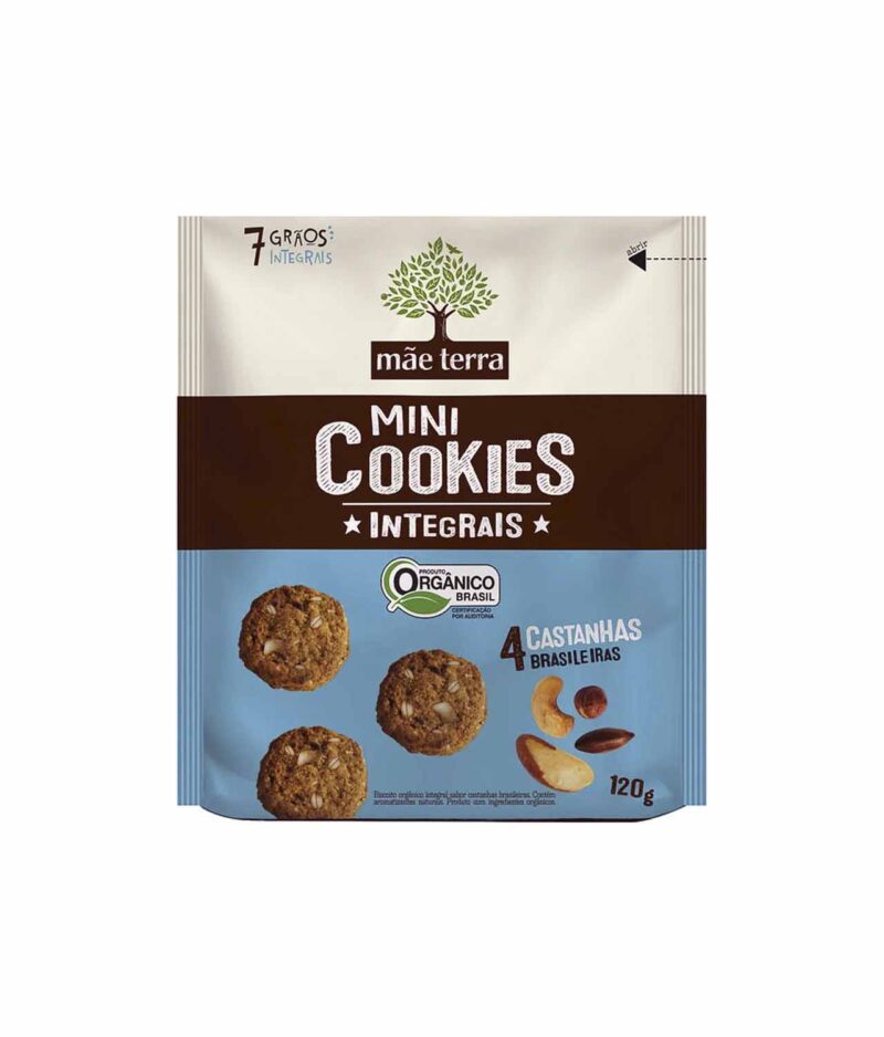 Mini Cookie 4 Castanhas Brasileiras Integral Orgânico