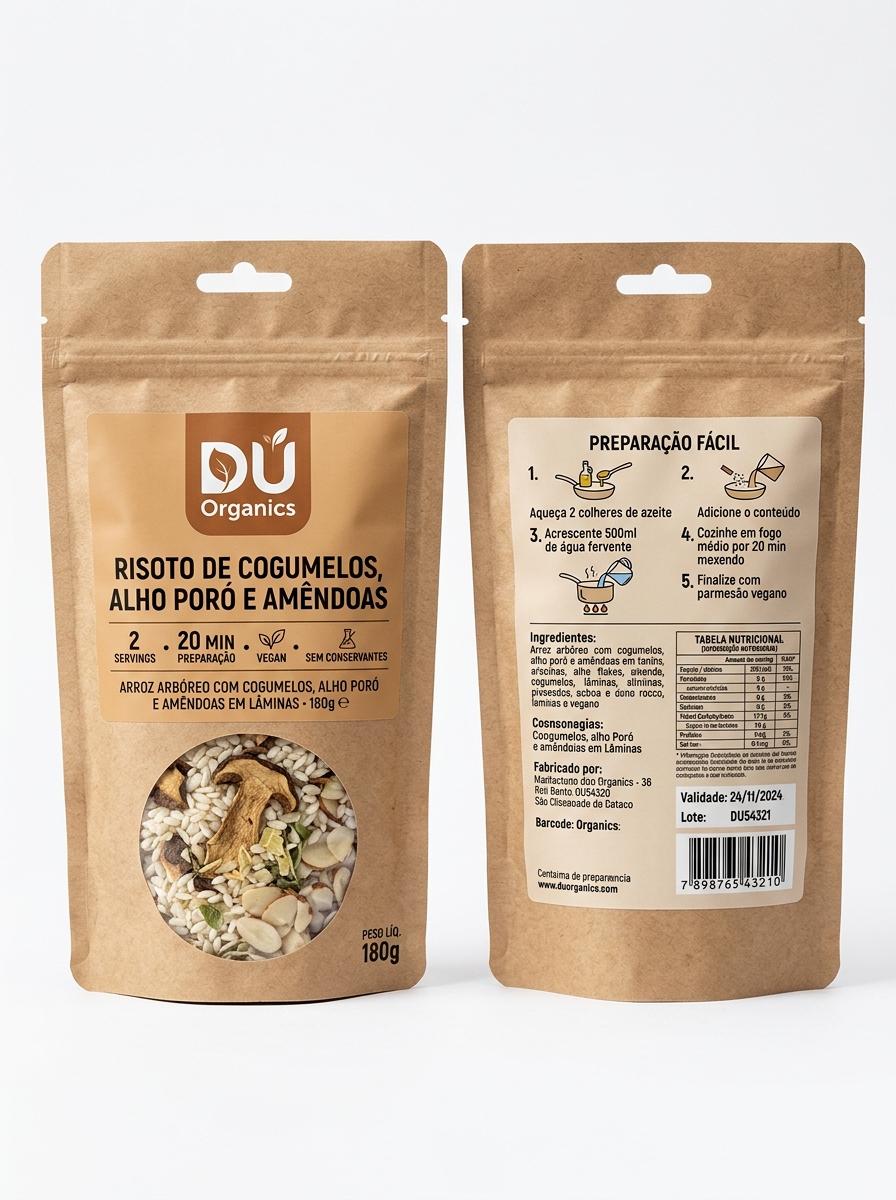 Risoto de Cogumelos, Alho Poró e Amêndoas