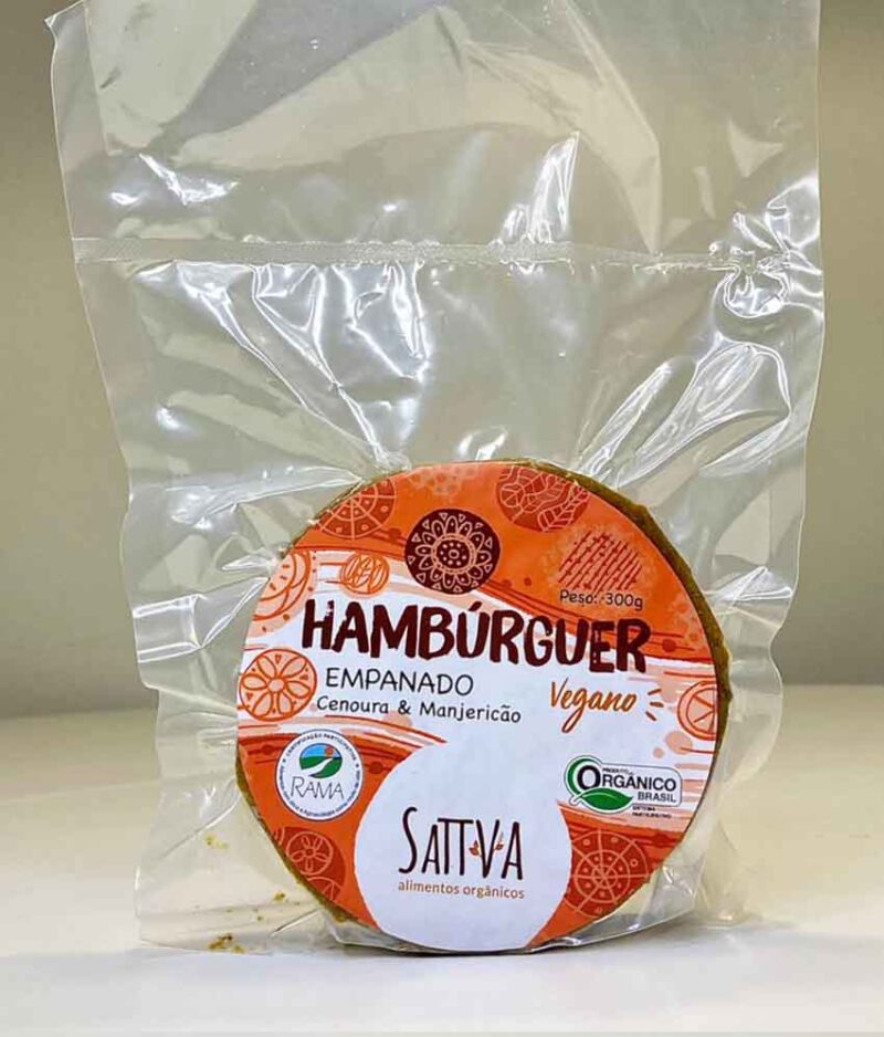 Hamburguer Vegano de Cenoura e Manjericão Orgânico