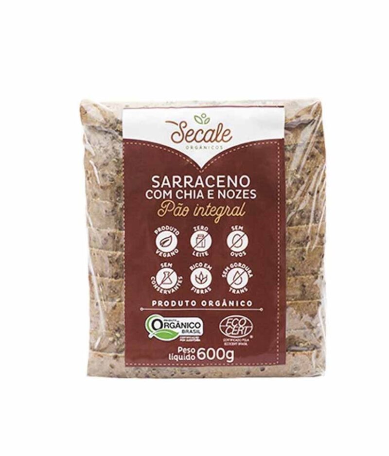 Pão Integral de Trigo Sarraceno com Chia e Nozes Orgânico